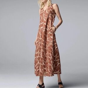 Simply Vera Vera Wang V Neck Maxi Dress Camisole Dress